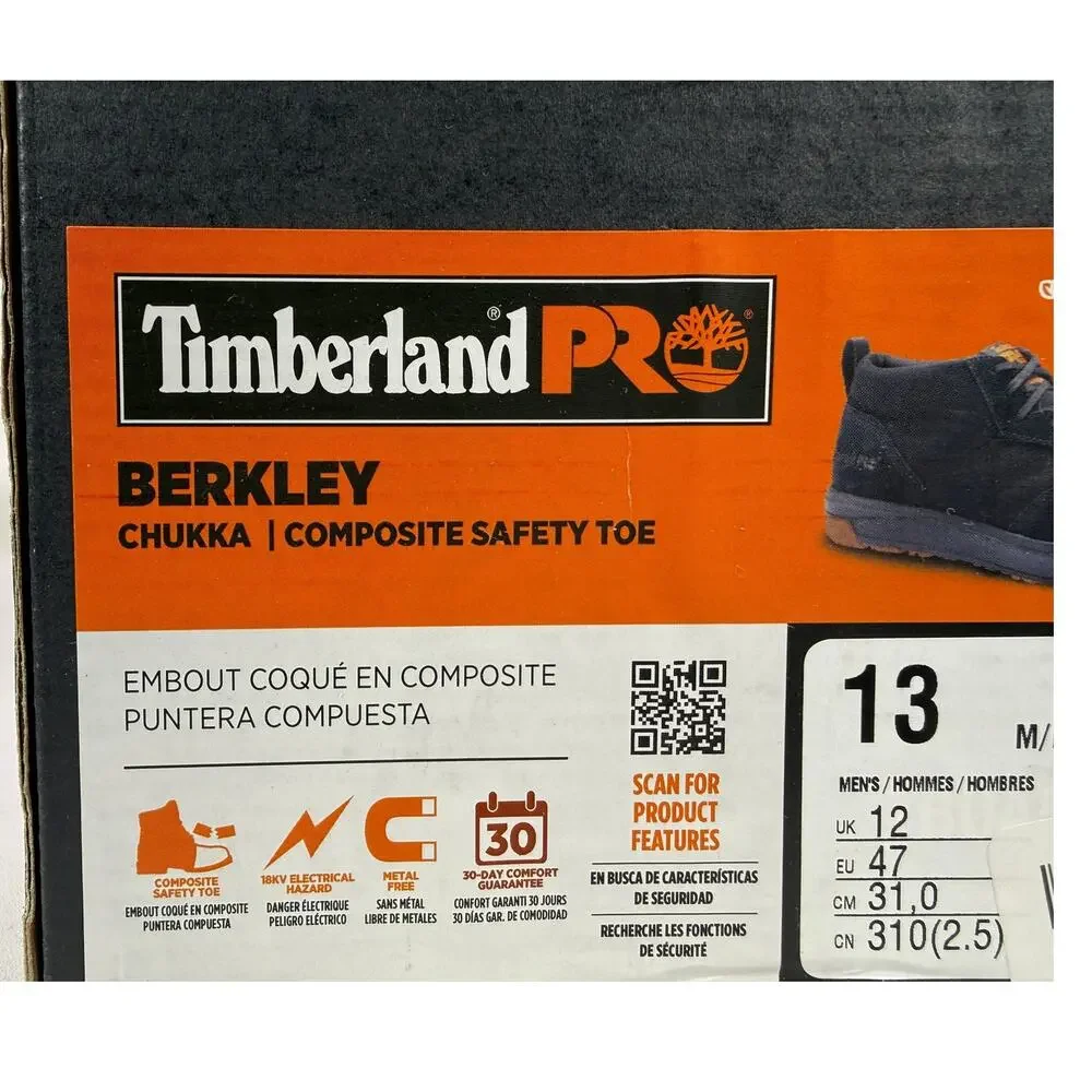 Timberland Pro Berkley Chukka Boot Composite Toe Mens 13 Black Suede‎ Sneaker